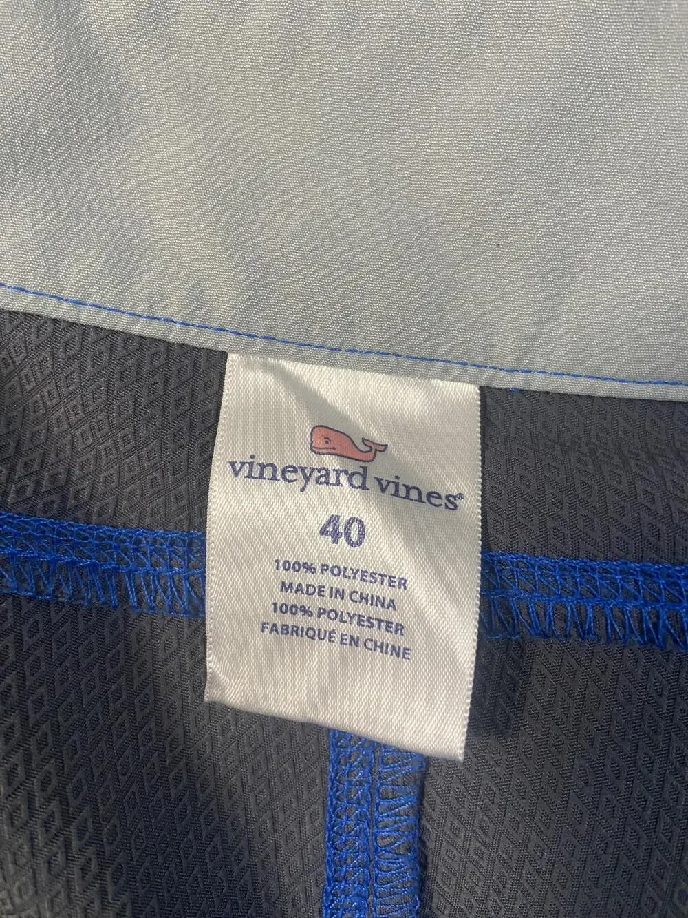 Vineyard Vines Shorts Mens 40 Gray Blue Board Shorts Swim Trunks Polyester Beach
